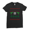 ugly dinosaur christmas Ladies Fitted T-Shirt