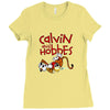 calvin hobbes Ladies Fitted T-Shirt