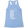 road bait beer boat fish story Racerback Tank