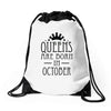 queens are born in october (2) Drawstring Bags
