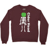 ciderhead cider drinking skeleton and apple Crewneck Sweatshirt