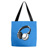 headphones black humor Tote Bags