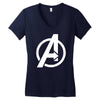 avengers sticker vinyl decal Women's V-Neck T-Shirt