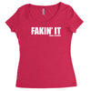 fakin' it Women's Triblend Scoop T-shirt