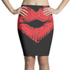 lip print heart Pencil Skirts
