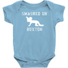 smashed on buxton Baby Onesie