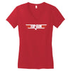 top gun logo cool retro Women's V-Neck T-Shirt
