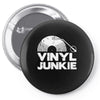 vinyl junkie white logo Pin-back button