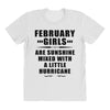 February Girls Are Sunshine Mixed With A Little Hurricane All Over Women's T-shirt