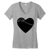 black heart Women's V-Neck T-Shirt