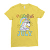 unicorns are born in july cute unicorn Ladies Fitted T-Shirt