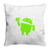 android eats apple Throw Pillow
