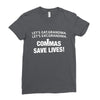 commas save lives t shirt Ladies Fitted T-Shirt