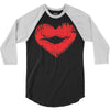 lip print heart 3/4 Sleeve Shirt