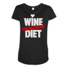 wine diet challenge accepted Maternity Scoop Neck T-shirt