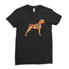 boxer flower Ladies Fitted T-Shirt