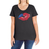 4th of July Lip Ladies Curvy T-Shirt