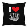 I HEART SLOTH Throw Pillow