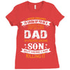 Super Cool Dad Of A Freaking Awesome Son Ladies Fitted T-Shirt