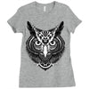 owl ornate Ladies Fitted T-Shirt