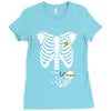 pregnant skeleton baby costume halloween maternity ninja ladies Ladies Fitted T-Shirt
