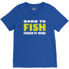 born to fish forced to work V-Neck Tee