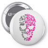 two coloured patterned skull   mens funny Pin-back button