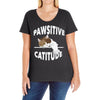 pawsitive catitude Ladies Curvy T-Shirt