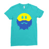 bearded smiley face Ladies Fitted T-Shirt