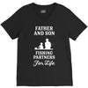 Father and Son Fishing Partners For Life V-Neck Tee