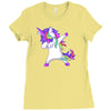 dabbing unicorn Ladies Fitted T-Shirt