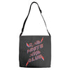 rad white and blue Adjustable Strap Totes