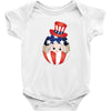 4th of July Peeking Baby Inside Egg Baby Bodysuit
