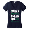 i wear emerald green for liver cancer awareness Women's V-Neck T-Shirt