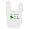 drink like a girl Baby Bibs