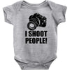 i shoot people t shirt funny photographer tee camera photography digit Baby Onesie