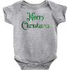 merry christmas green glitter Baby Bodysuit