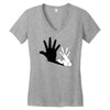 rabbit hand shadow Women's V-Neck T-Shirt