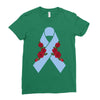 stomach cancer ribbon and rose Ladies Fitted T-Shirt
