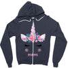 birthday unicorn family series mom Zipper Hoodie