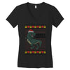 ugly dinosaur merry christmas Women's V-Neck T-Shirt