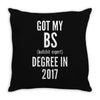 bs degree funny graduation Throw Pillow