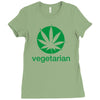 vegetarian sweet leaf Ladies Fitted T-Shirt