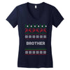 ugly christmas brother Women's V-Neck T-Shirt