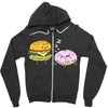 cheeseburger pranks doughnut Zipper Hoodie