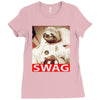 sloth astronaut swag Ladies Fitted T-Shirt