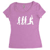 evolution of cricket white silhouette Women's Triblend Scoop T-shirt