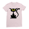 black cat Ladies Fitted T-Shirt