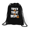 trick or treat or beer Drawstring Bags