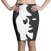 sax player lady face optical illusion Pencil Skirts